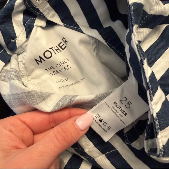 MOTHER • The cinch greaser pants in sea daze 25 blue white striped wide leg - Picture 11 of 12